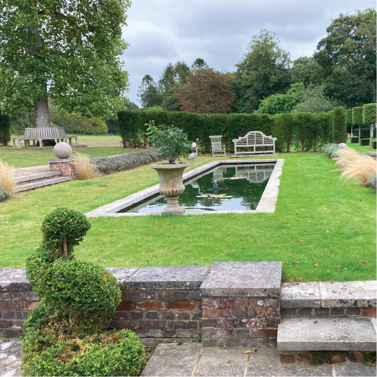 Manor House in Hampshire water feature Manor House in Hampshire water feature